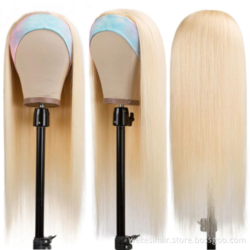 Virgin Cuticle Aligned Hair Headband Wigs For Black Women Natural Head band Wig Brazilian Water Wave Headband Wigs Human Hair